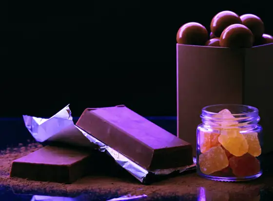 Unbranded chocolates and candies