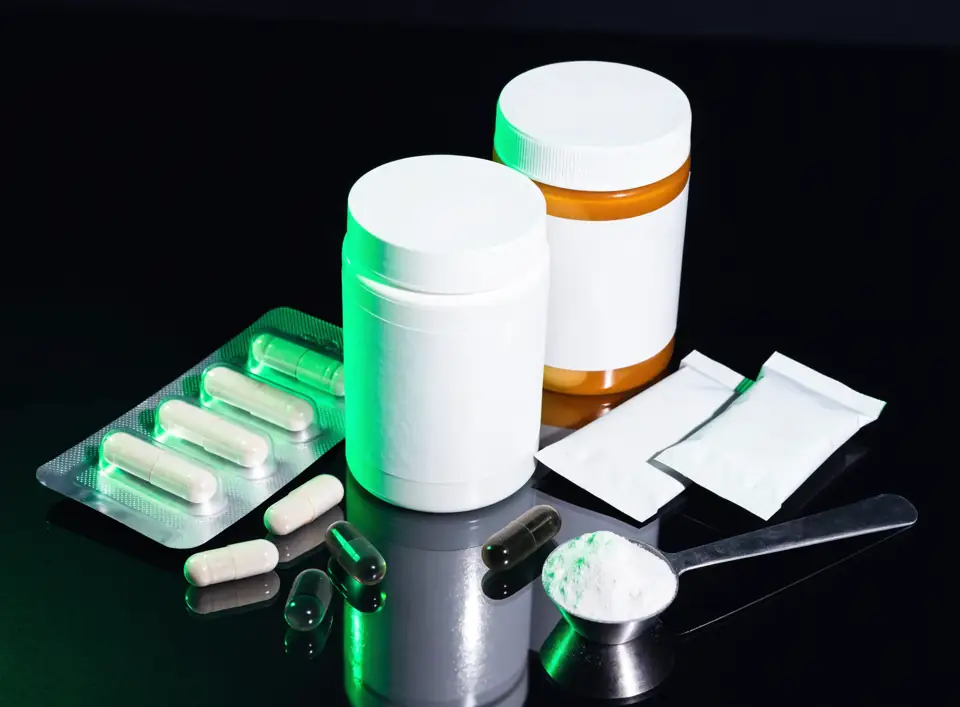 Unbranded supplement tubs, capsules and sachets
